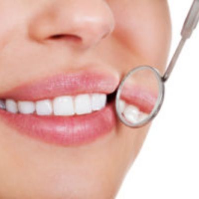 Girl smiling having white teeth