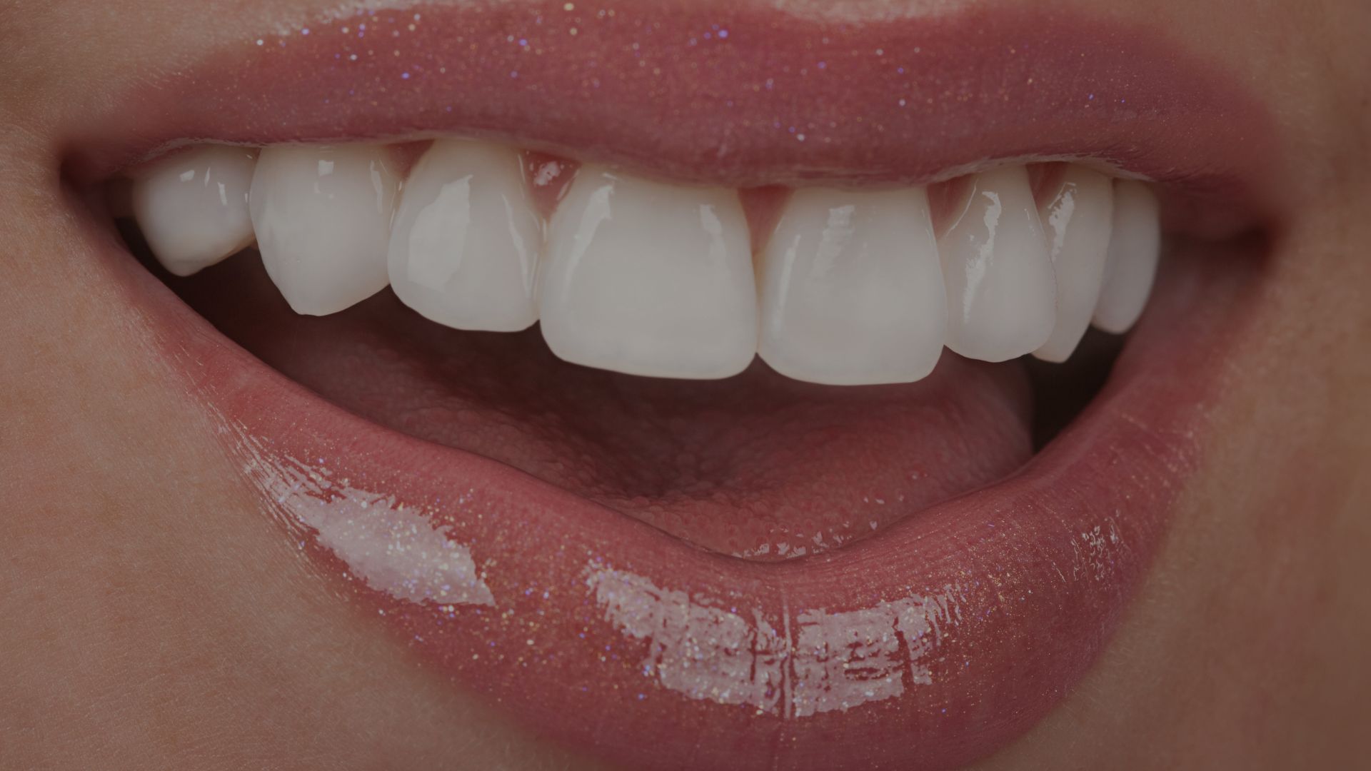 Smiling mouth with white teeth